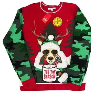 Celebrate
Together Camouflage Reindeer Men's Ugly Christmas Sweater size Small